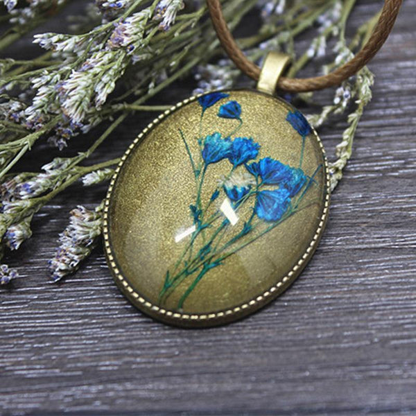 Dried Flower Long Chain Necklace