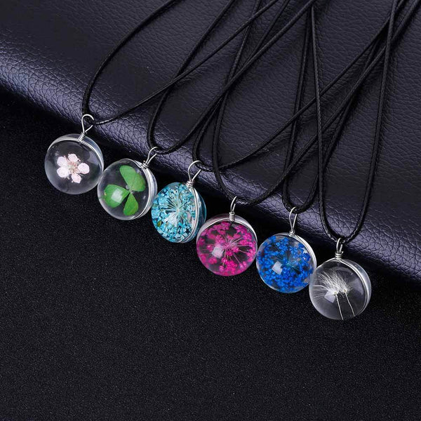 Crystal glass Ball Necklace