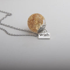 Dandelion Dried Flower Locket Memory Necklace