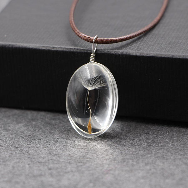 Dandelion Oval heart Necklace