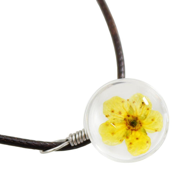 Crystal Glass Ball Dried Flower Necklace