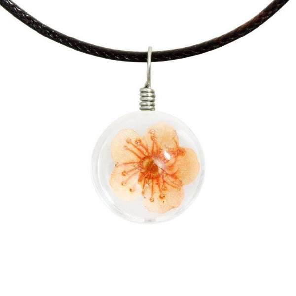 Crystal Glass Ball Dried Flower Necklace