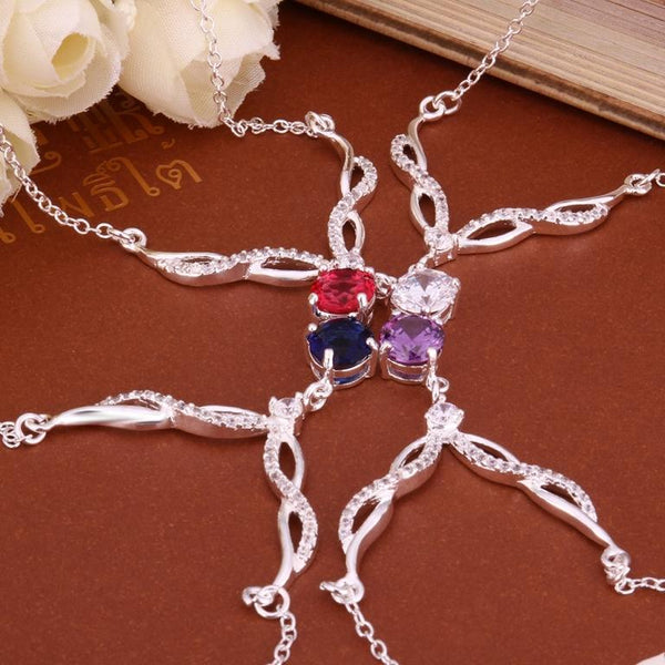 Color Cubic Zircon Pendant Necklace