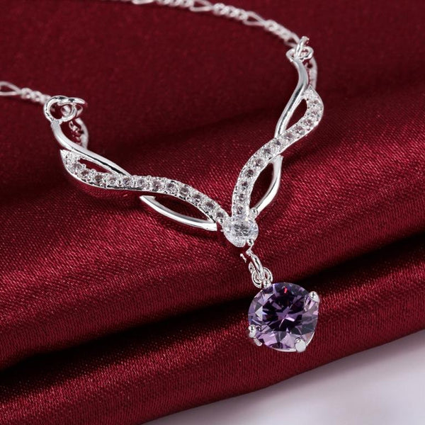 Color Cubic Zircon Pendant Necklace