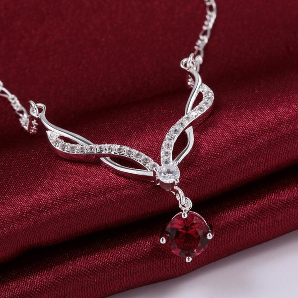 Color Cubic Zircon Pendant Necklace