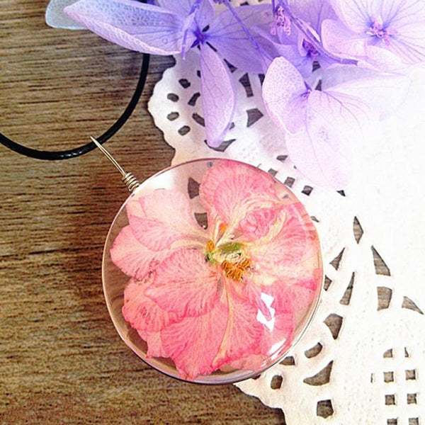 Colorful Real Natural Dried Flower Necklaces