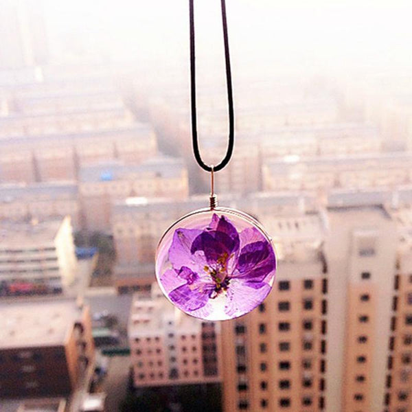 Colorful Real Natural Dried Flower Necklaces