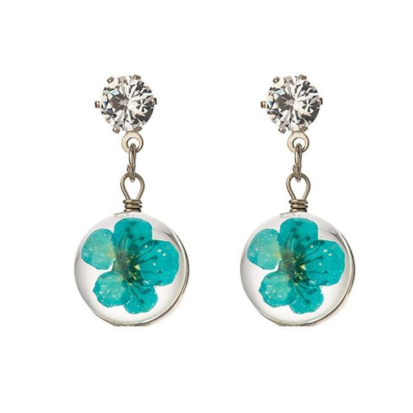 Creative Beautiful New Glass Ball Flower Earring