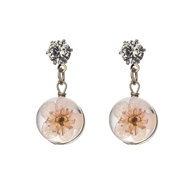 Creative Beautiful New Glass Ball Flower Earring