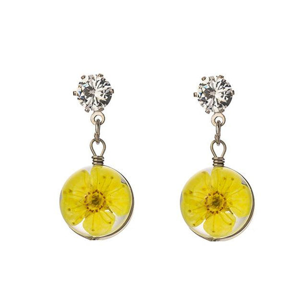 Creative Beautiful New Glass Ball Flower Earring