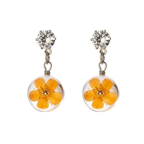 Creative Beautiful New Glass Ball Flower Earring