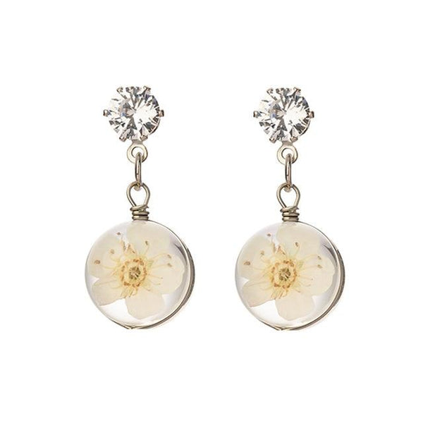 Creative Beautiful New Glass Ball Flower Earring