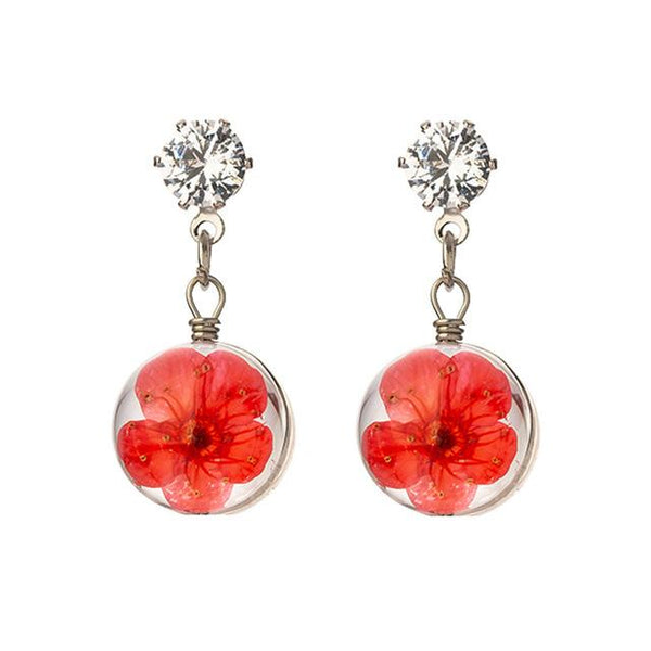 Creative Beautiful New Glass Ball Flower Earring